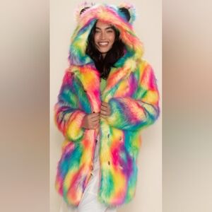 Spirithoods Rainbow Bear Classic Collector's Edition Faux Fur Coat